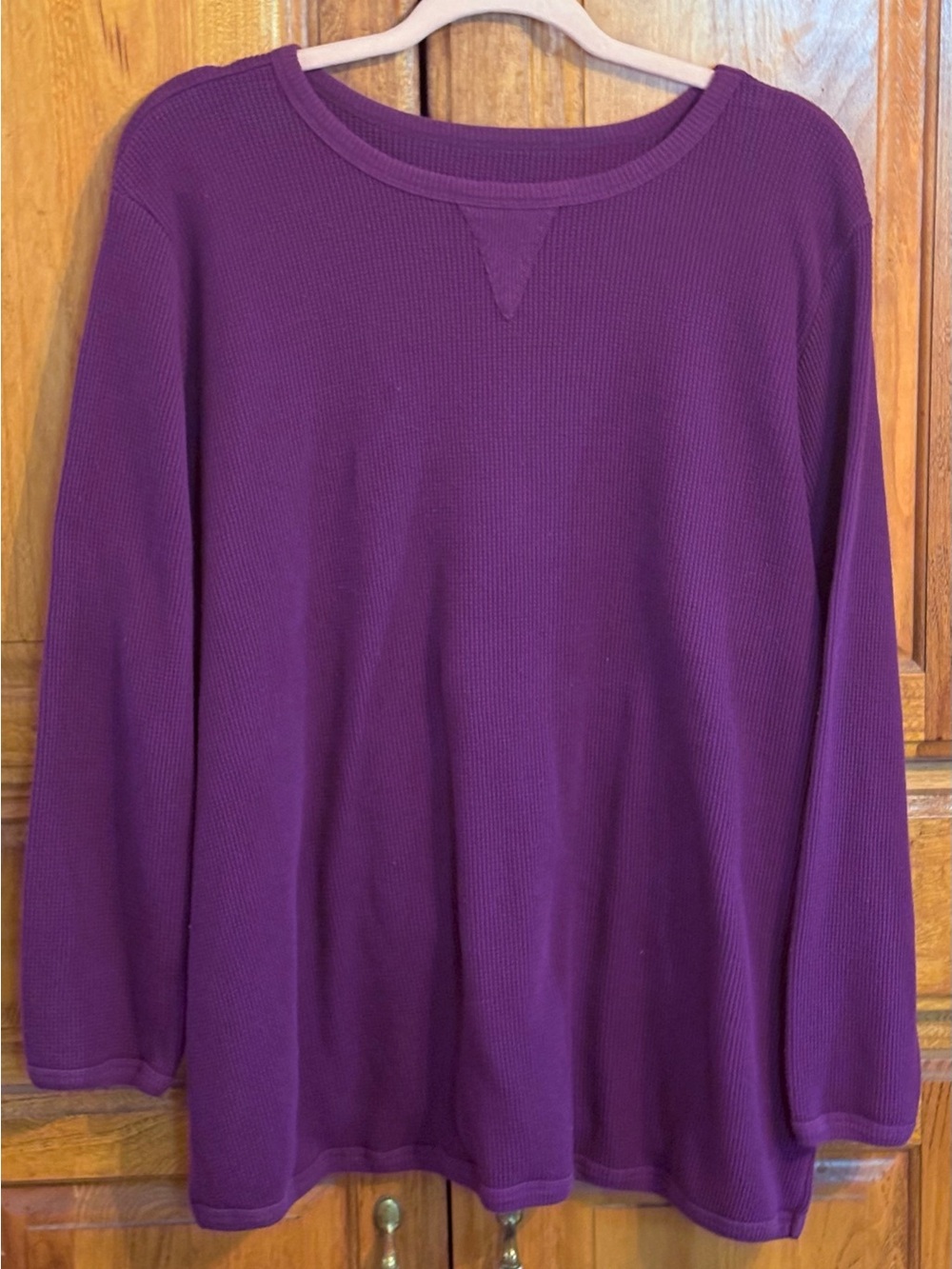 Woman Within Long Sleeve Thermal Sweatshirt 22/24 Purple